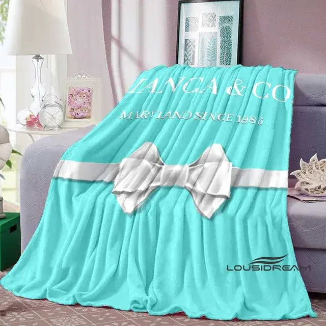 Fashion Tiffany & Co Logo Throws Blanket - Soft and Comfortable - Bedroom and Living Room Decor - Gift for Adults and Children