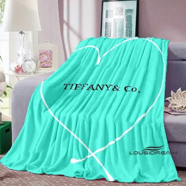 Fashion Tiffany & Co Logo Throws Blanket - Soft and Comfortable - Bedroom and Living Room Decor - Gift for Adults and Children