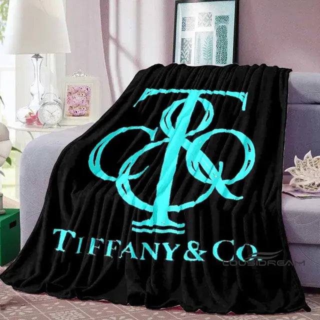 Fashion Tiffany & Co Logo Throws Blanket - Soft and Comfortable - Bedroom and Living Room Decor - Gift for Adults and Children