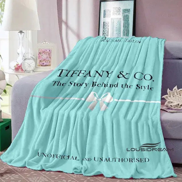 Fashion Tiffany & Co Logo Throws Blanket - Soft and Comfortable - Bedroom and Living Room Decor - Gift for Adults and Children