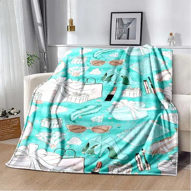 Solid Color Tiffany Blue Sofa Bed Throw Blanket