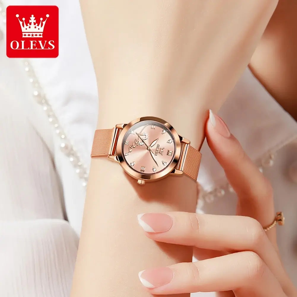 OLEVS Elegant Tiffany Blue Quartz Watch for Women