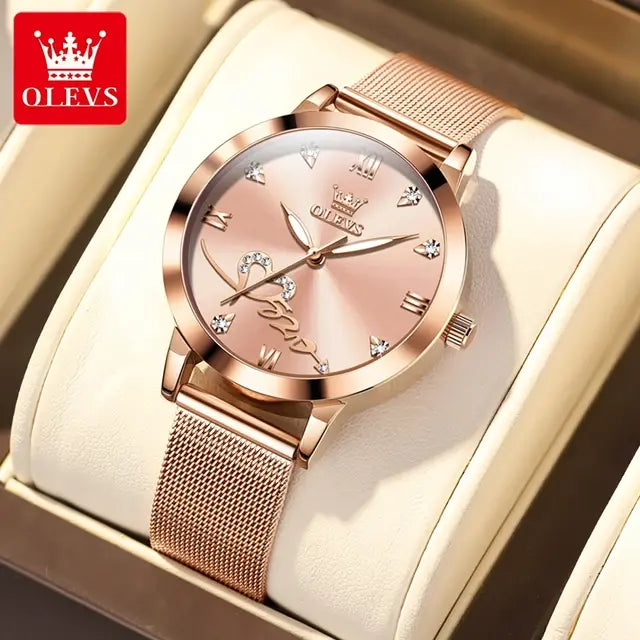 OLEVS Elegant Tiffany Blue Quartz Watch for Women