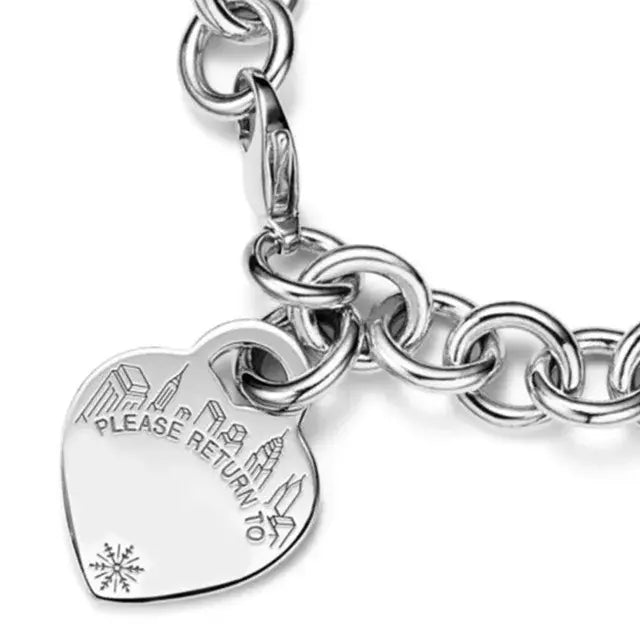 S925 Heart Bracelet - Vintage Luxury Fashion Jewelry for Women