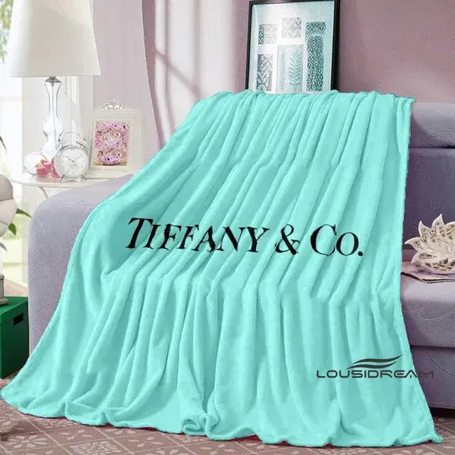 Fashion Tiffany & Co Logo Throws Blanket - Soft and Comfortable - Bedroom and Living Room Decor - Gift for Adults and Children