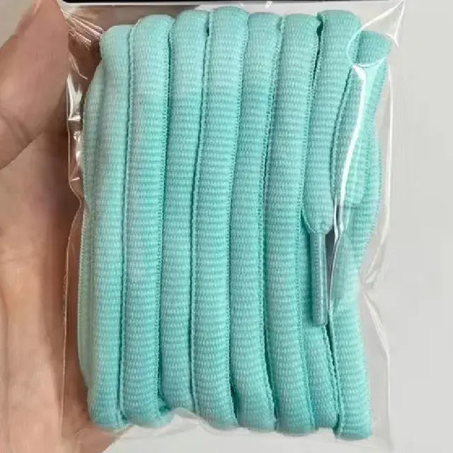 Tiffany Blue Flat Shoelaces - Polyester Laces for Canvas Sneakers and Casual Shoes - 1 Pair