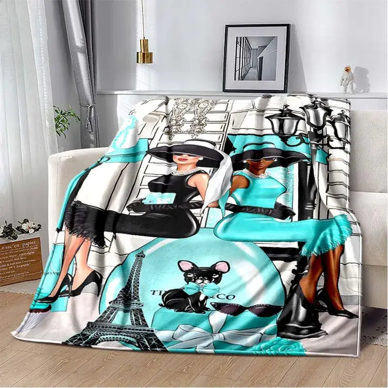 Solid Color Tiffany Blue Sofa Bed Throw Blanket