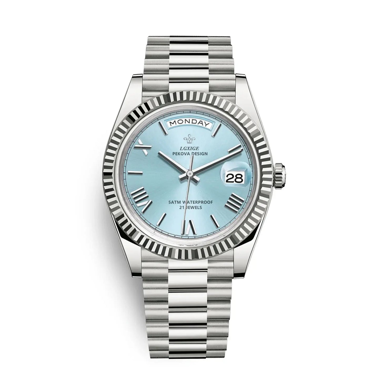 Best Selling 2024 Fashion Tiffany Blue Watch for Men - Luxury Day-Date Wristwatch