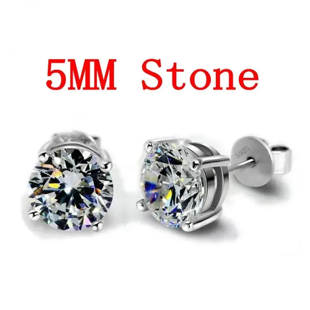 Solitaire Lab Diamond Stud Earrings in 925 Sterling Silver