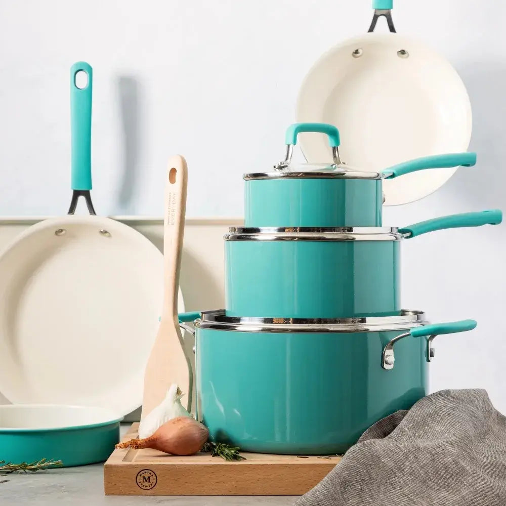 Everyday Charlemont 12-Piece Aluminum Cookware Set - Teal