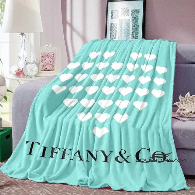 Fashion Tiffany & Co Logo Throws Blanket - Soft and Comfortable - Bedroom and Living Room Decor - Gift for Adults and Children