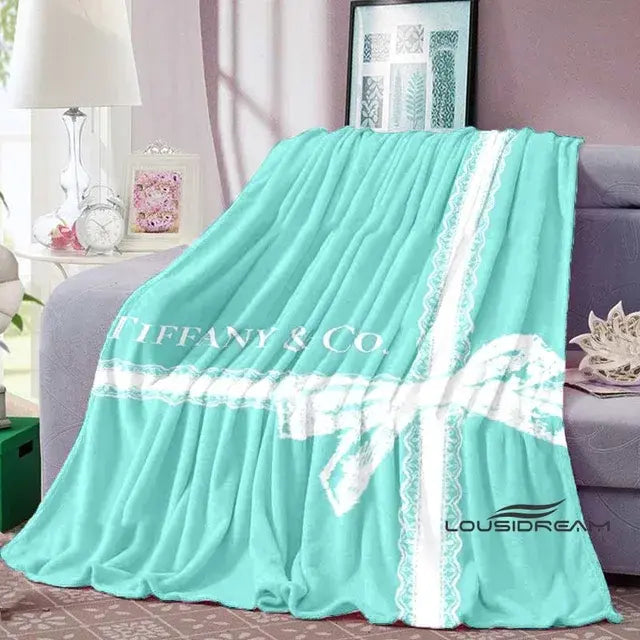 Fashion Tiffany & Co Logo Throws Blanket - Soft and Comfortable - Bedroom and Living Room Decor - Gift for Adults and Children