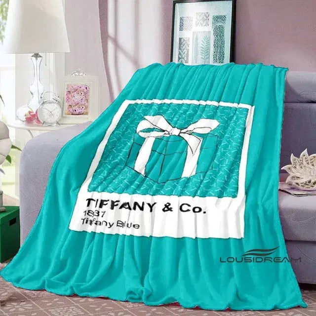 Fashion Tiffany & Co Logo Throws Blanket - Soft and Comfortable - Bedroom and Living Room Decor - Gift for Adults and Children