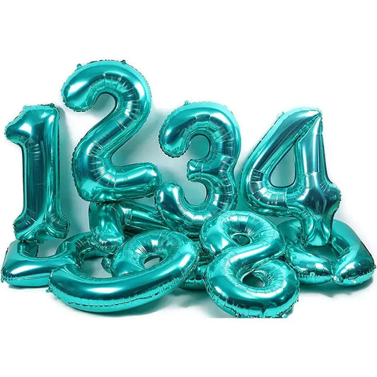 40-inch Tiffany Blue Number Foil Helium Balloon - Birthday Party Decoration