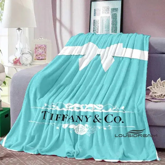 Fashion Tiffany & Co Logo Throws Blanket - Soft and Comfortable - Bedroom and Living Room Decor - Gift for Adults and Children