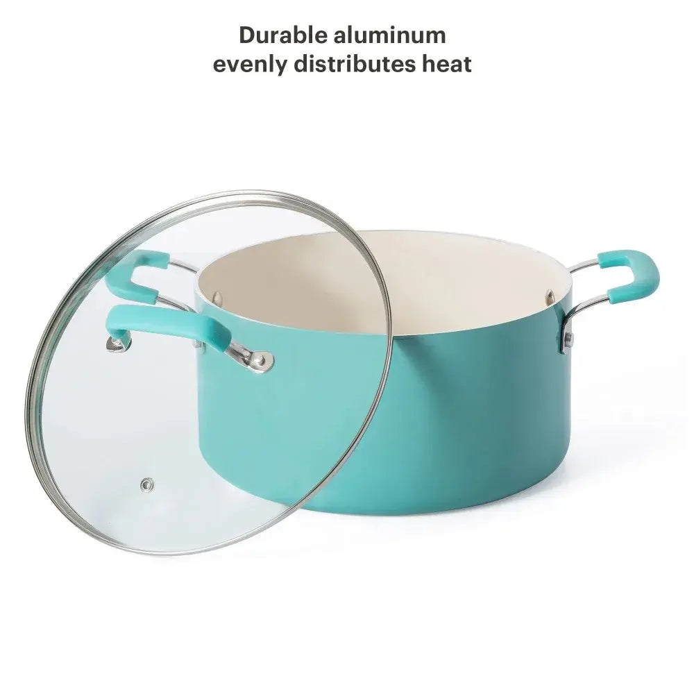 Everyday Charlemont 12-Piece Aluminum Cookware Set - Teal