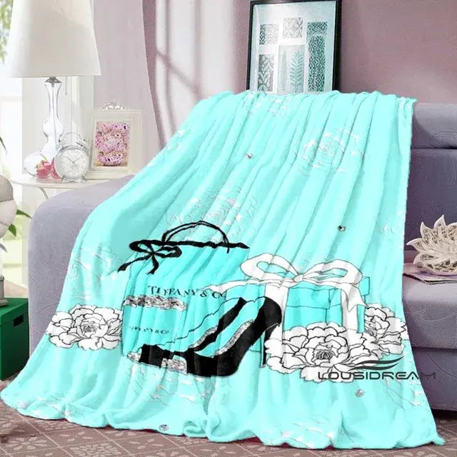 Fashion Tiffany & Co Logo Throws Blanket - Soft and Comfortable - Bedroom and Living Room Decor - Gift for Adults and Children